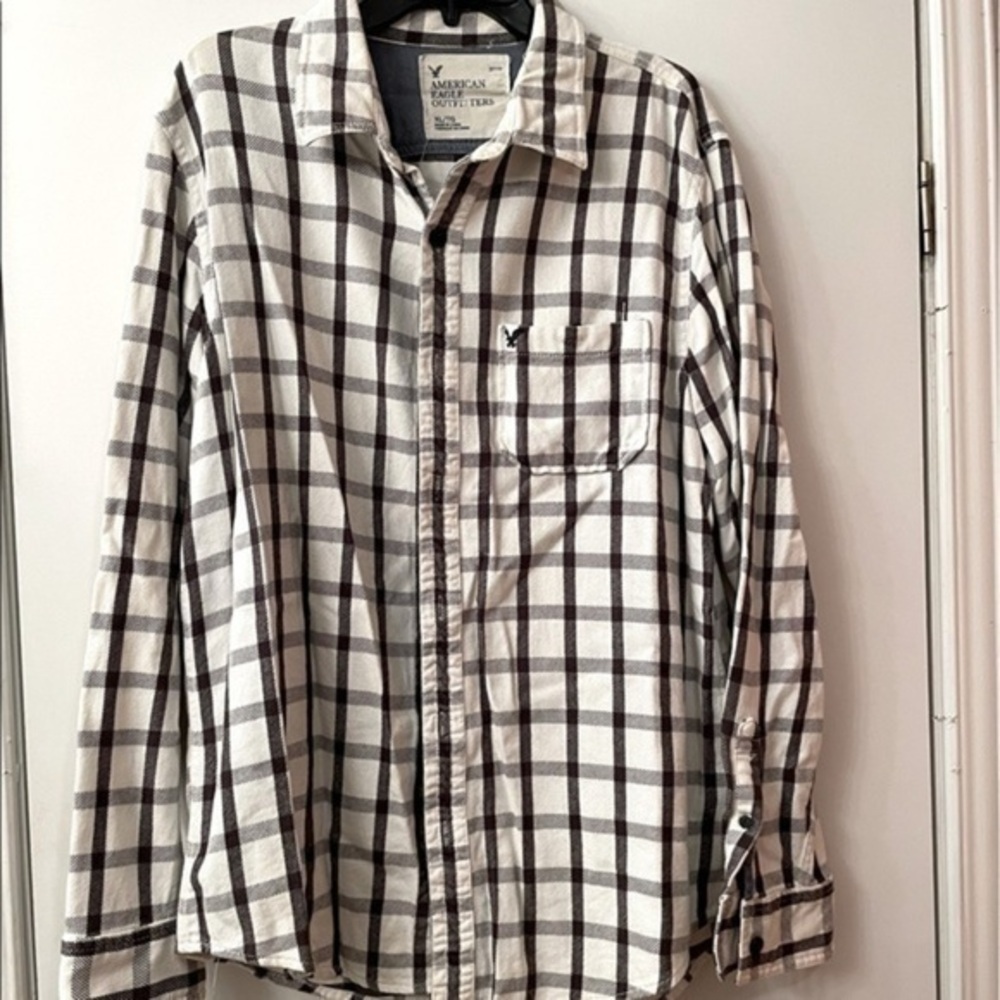 Mens Shirt Long sleeve plaid American Eagle Outfitters Button Down XL​​​